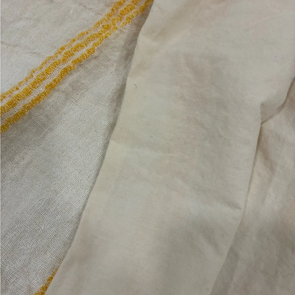 EasterTable Runner Yellow /White Striped Guaze Table Runner 84”X13” Cottage Core